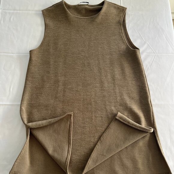 Zara Women’s Sleeveless Top,  Size M, Brown, Classic Crew Neck, Stretchy - Picture 7 of 11